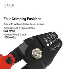 Booms Fishing Heavy-Duty Hand Crimper has Hardened Steel Jaws with 4 Crimping Positions and 2 Hardended Steel Side Cutter