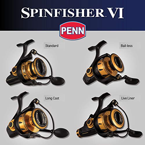 Penn 1481262 Spinfisher VI Spinning Saltwater Reel, 4500 Reel Size, 6.2: 1 Gear Ratio, 40 Penn 1481262 Spinfisher VI Spinning Saltwater Reel, 4500 Reel Size, 6.2: 1 Gear Ratio, 40