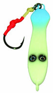Blue Water Candy Roscoe Glow Jig with 500-Pound Kevlar Cord and Assist Hook, Size 8/0