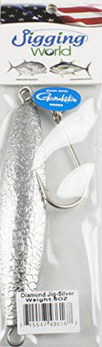 Jigging world Silver Hammered Diamond Jigs with Gamakatsu Siwash hooks-10oz