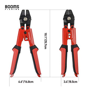 Booms Fishing Heavy-Duty Hand Crimper has Hardened Steel Jaws with 4 Crimping Positions and 2 Hardended Steel Side Cutter