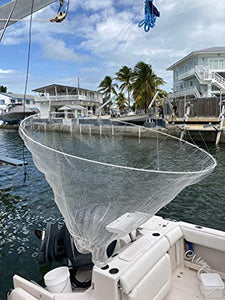 ballyhoo fishing net Aluminum Collapsible Hoop Ballyhoo Bait Net is 4ft in diameter and easily collapses to half its size for quick storage Ballyhoo Net For Bait Fish