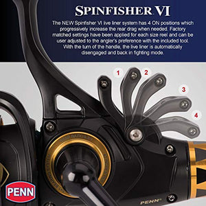 penn 4500 spinning reel Penn 1481262 Spinfisher VI Spinning Saltwater Reel, 4500 Reel Size, 6. – Good Karma Fishing Tackle