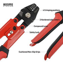 Booms Fishing Heavy-Duty Hand Crimper has Hardened Steel Jaws with 4 Crimping Positions and 2 Hardended Steel Side Cutter