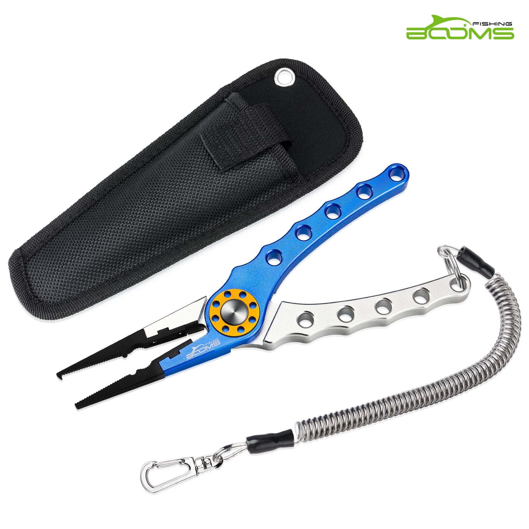 Generic Aluminium Fishing Pliers Hook Remover Pliers Fish Holder Split Ring  Tool Clip Clamp Line Cutters With Lanyard And Storage Bag