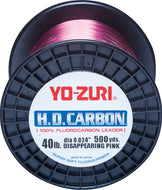 Yo-Zuri H.D.Carbon Fluorocarbon 100% Leader 500Yds 30Lbs 458M (0.488mm) Disappearing Pink